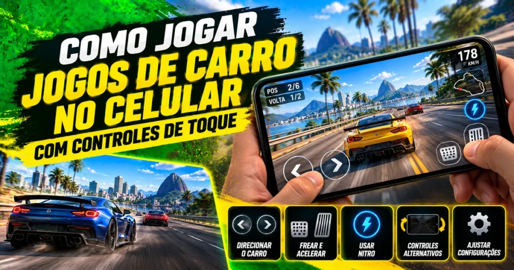 Como jogar jogos de carro no celular com controles de toque